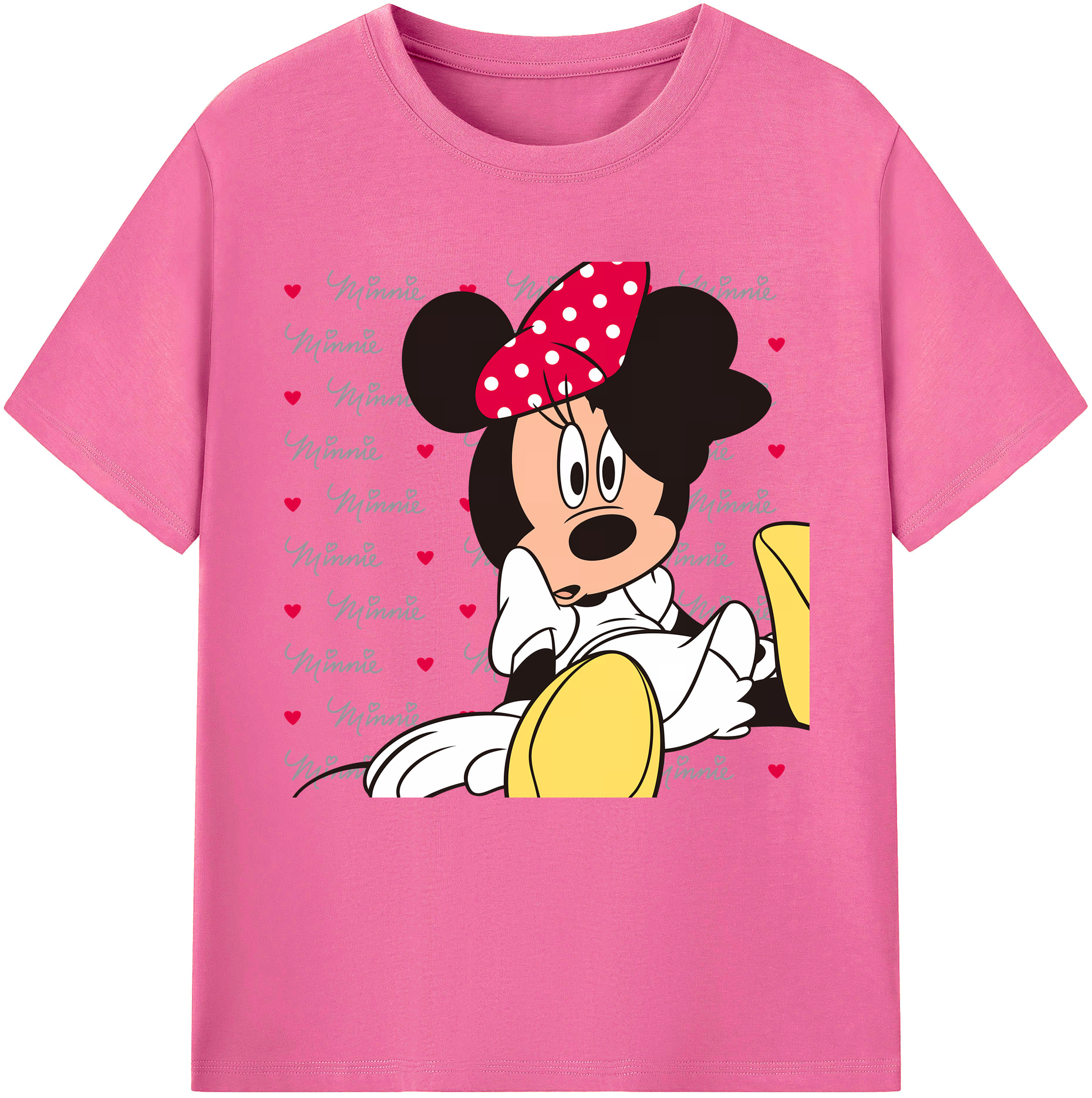 （画像用） ミッキーマウス Mickey Mouse レディースカジュアルプリントTシャツ（綿100％）